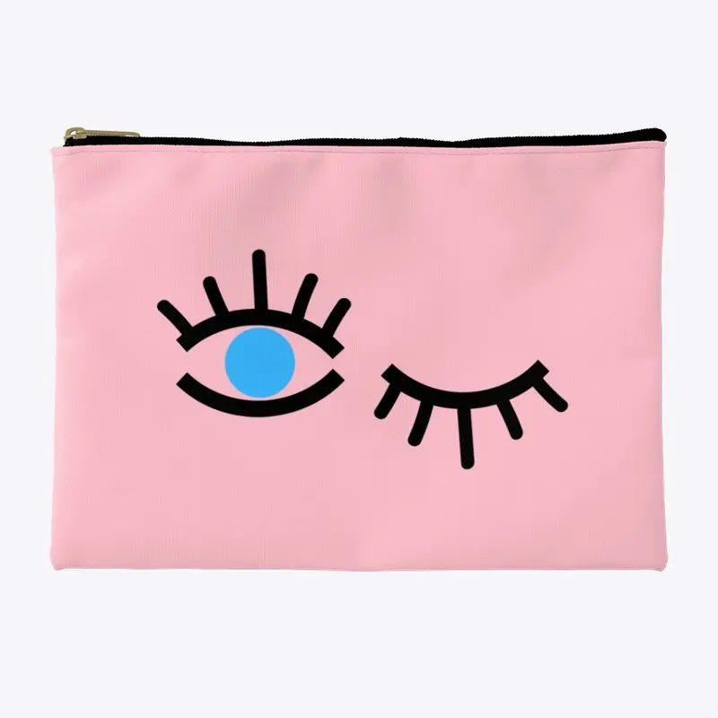 Blue Winky Eyed Makeup Bag