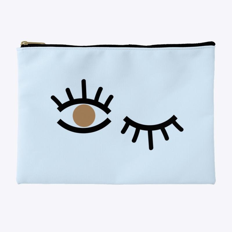 Brown Winky Eyed Makeup Pouch